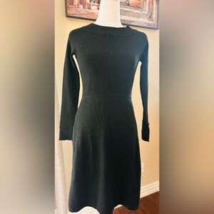 White House Black Market Black Sheath Dress with Cuffed Sleeves